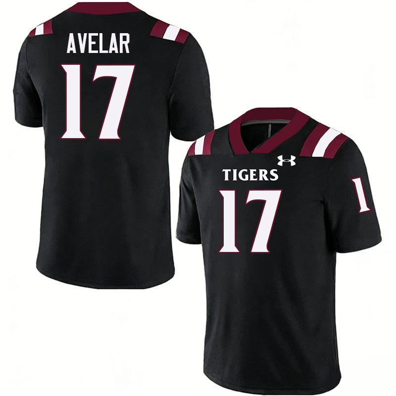 Texas Southern Tigers #17 Christian Avelar College Football Jersey,Uniforms Stitched-Black